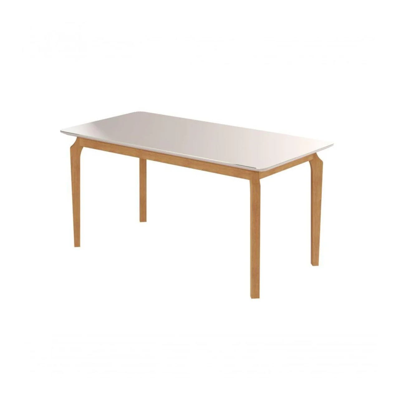 MESA ELEGANCE CANDIAN 1.60 X 80M C/VIDRO CANTO COPO - PES MADEIRA MACICA