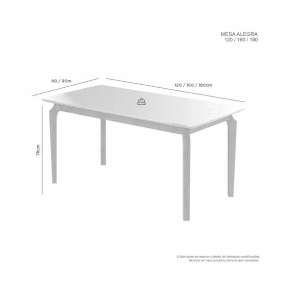 MESA ELEGANCE CANDIAN 1.60 X 80M C/VIDRO CANTO COPO - PES MADEIRA MACICA
