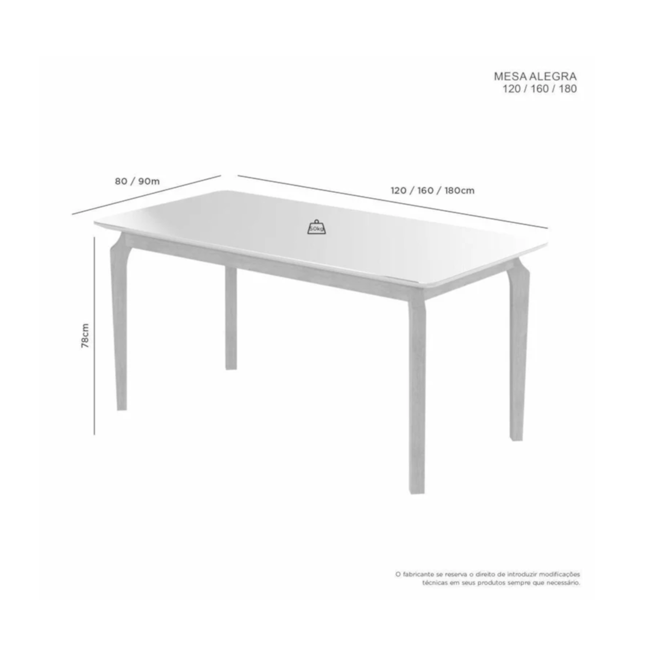 MESA ELEGANCE CANDIAN 1.60 X 80M C/VIDRO CANTO COPO - PES MADEIRA MACICA