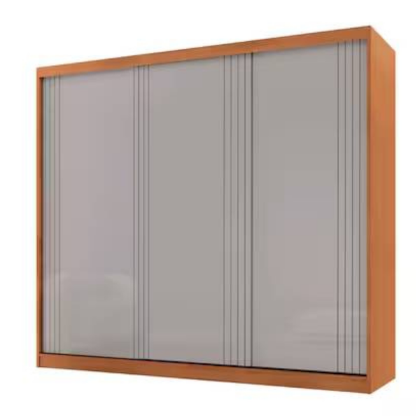 ROUPEIRO OSLO 3 PTS DE CORRER - 4 GAV - 100% MDF - 1.80 X 2.08 X 0.47