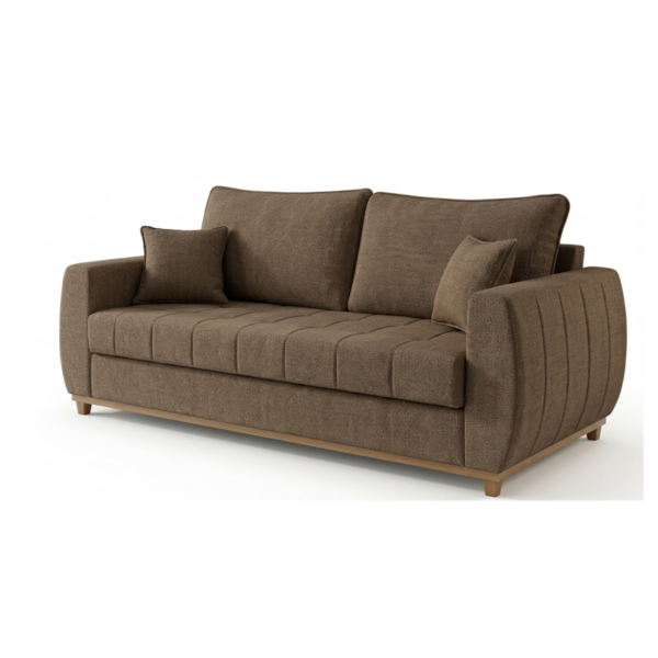 Sofá Living Tokyo 03 Lugares - 2.00M - Tecido Linho 603 Bege Escuro