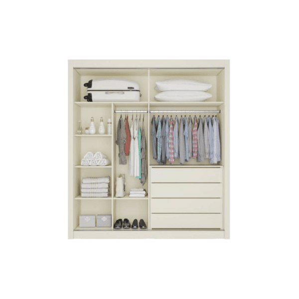 ROUPEIRO LUGANO 2 PTS - 4 GAV - 1PT RIP - 1PT C/ESP - 100% MDF - 2.18 X 1.80 X 0.56