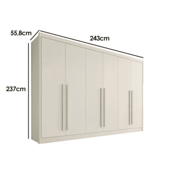 ROUPEIRO ALBA PLUS 6 PTS - 4 GAV - 100% MDF - 2.43 X 2.37 X 0.55