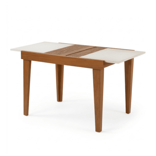 MESA ELASTICA VEGGA 1100X800X800 - C/ VIDRO NUDE OFF WHITE