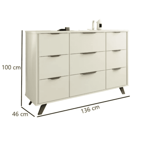 COMODA BUFFET OLIMPIA 9 GAV - 1.00 X 1.36 X 0.46