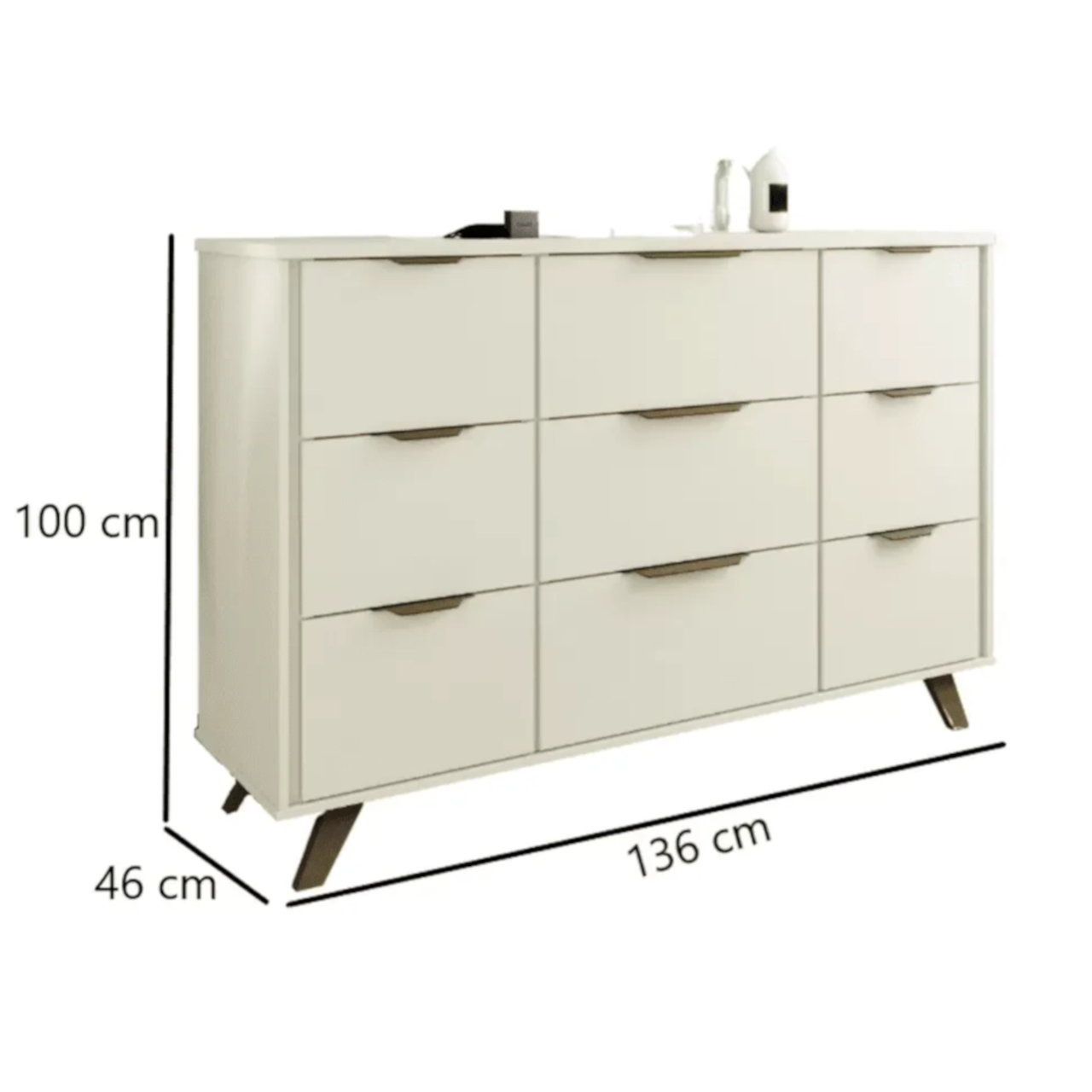 COMODA BUFFET OLIMPIA 9 GAV - 1.00 X 1.36 X 0.46