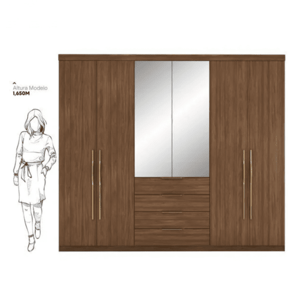 ROUPEIRO GIARDINO 6 PTS 4 GAV - 2.28 X 2.62 X 0.55 - C/ ESP E PES