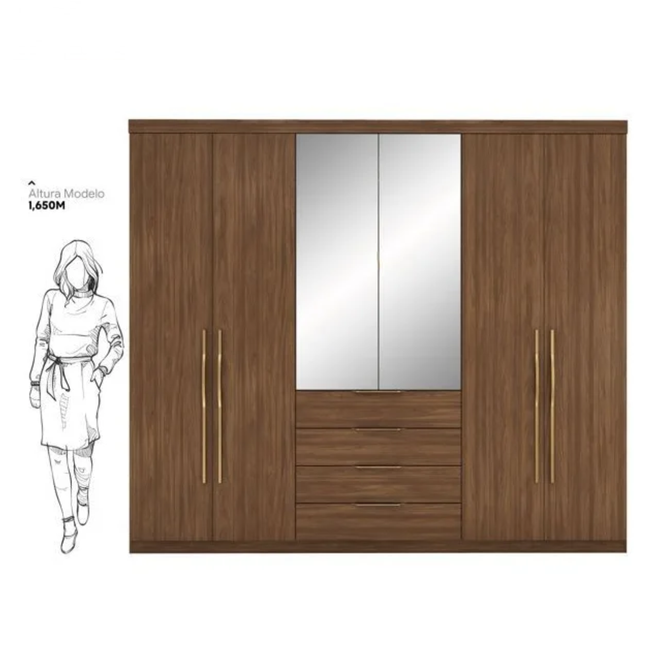 ROUPEIRO GIARDINO 6 PTS 4 GAV - 2.28 X 2.62 X 0.55 - C/ ESP E PES