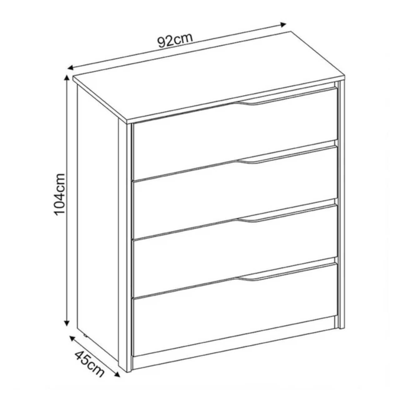 COMODA ATRIA 4 GAV - 1.04 X 0.92 X 0.45