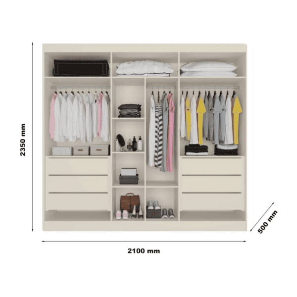 ROUPEIRO OXFORD 6 PTS - 6 GAV - 4PTS RIP - 100% MDF - 2.35 X 2.10 X 0.50