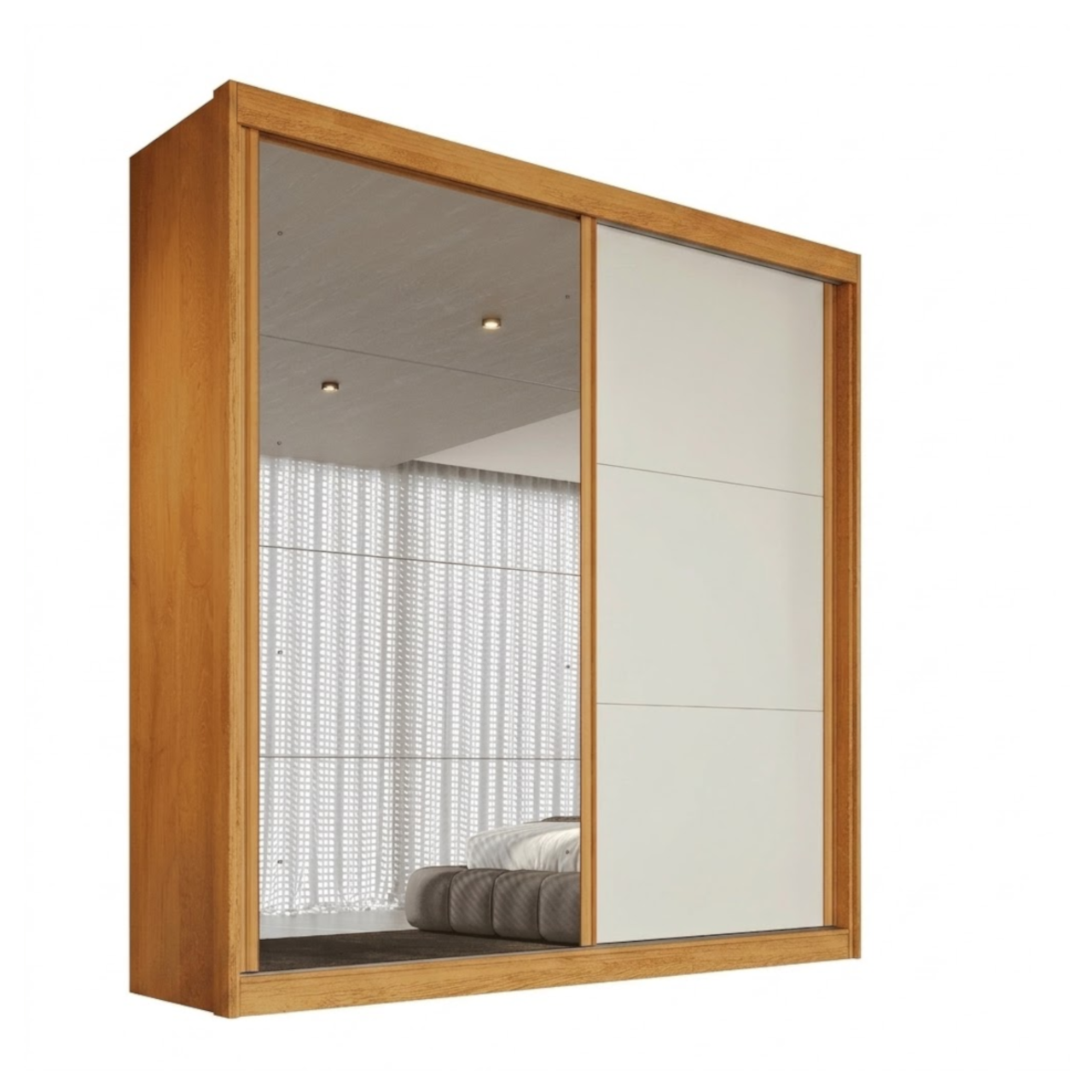 ROUPEIRO MALI 2 PTS CORRER - 3 GAV - 1PT ESP - 100% MDF - 2.18 X 1.51 X 0.5