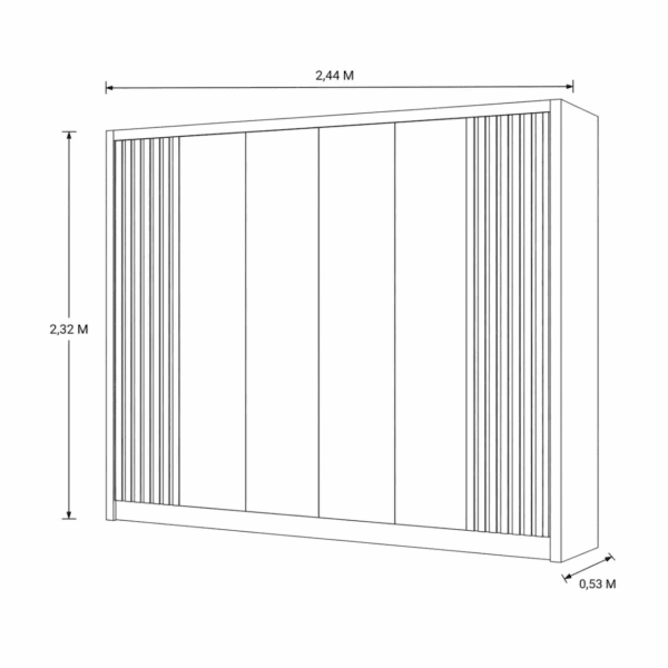 ROUPEIRO ZURICH 6 PTS - 2 RIP - 6 GAV - 100% MDF - 2.32 X 2.44 X 0.53