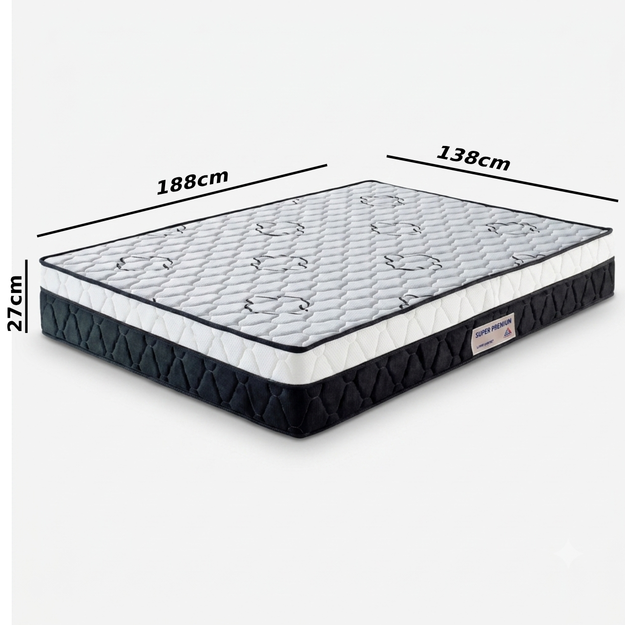 COLCHAO SOFISTICATO 1.88X1.38X0.27 - MOLAS ENSACADAS - MALHA - EXTRA FIRME 150K - PR/BR