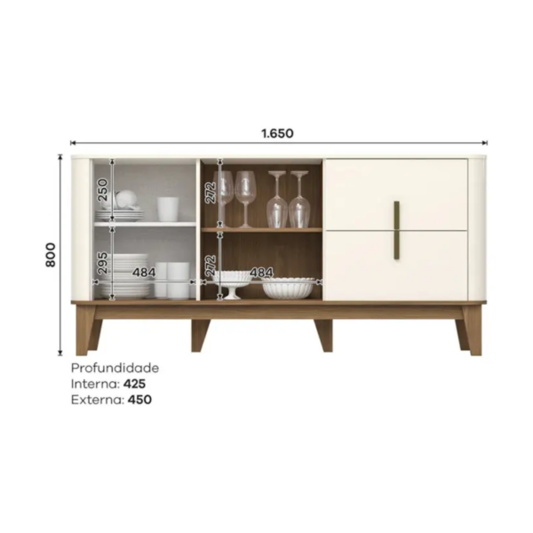 BUFFET RAEL 800 X 1650 X 450MM
