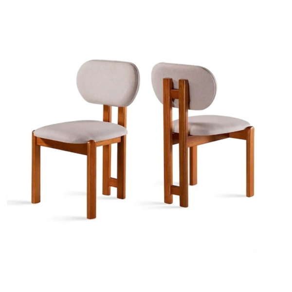 CONJUNTO TURIM 2 CADEIRAS - ENCOSTO ESTOFADOS - MADEIRA MACICA