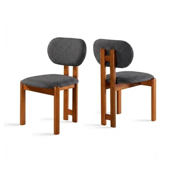 CONJUNTO TURIM 2 CADEIRAS - ENCOSTO ESTOFADOS - MADEIRA MACICA