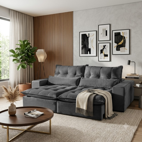 SOFA RETRATIL MAXIMO 2.50M MOLAS ENSACADAS BR 25CM