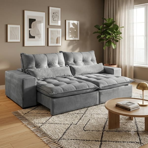 SOFA RETRATIL MAXIMO 2.50M MOLAS ENSACADAS BR 25CM