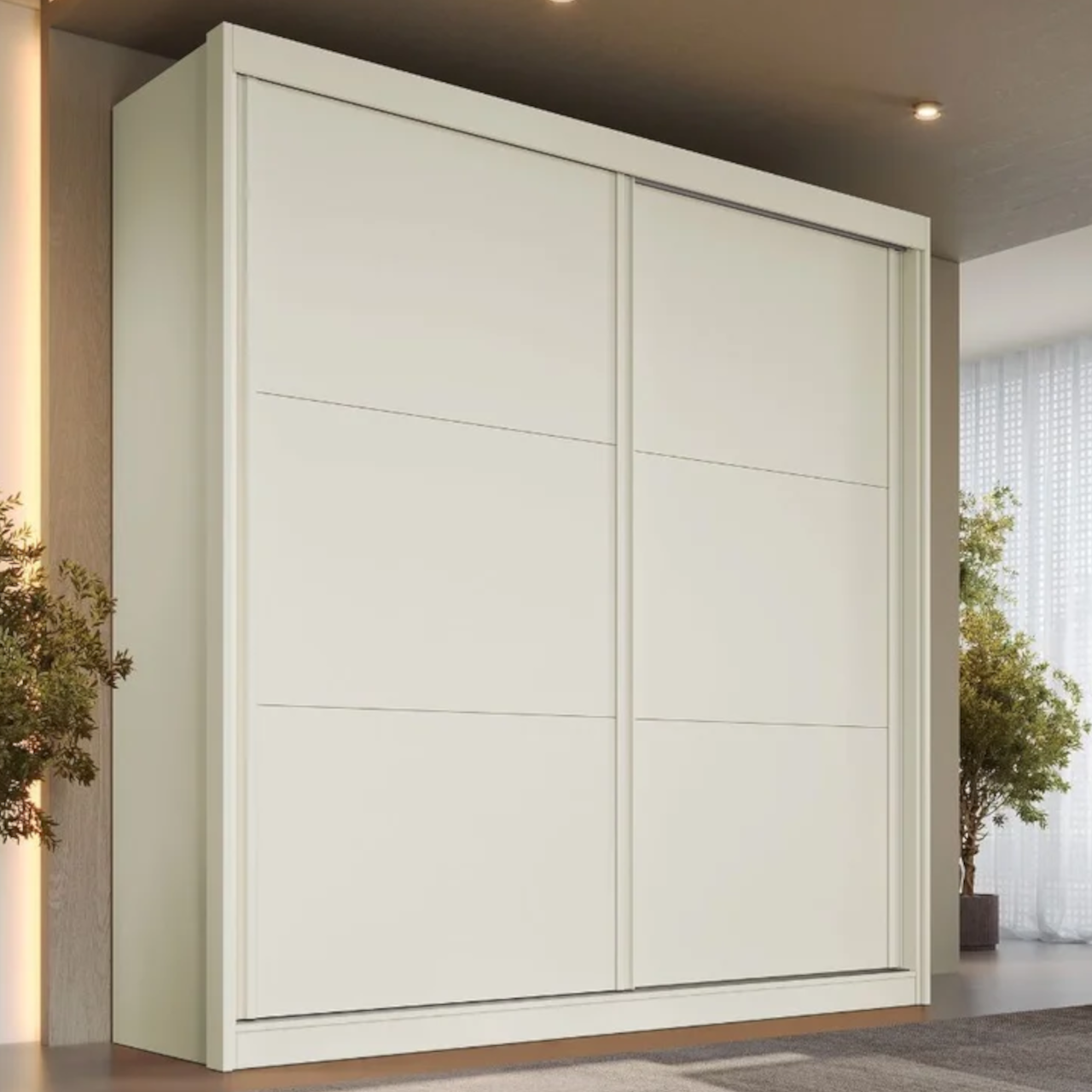 ROUPEIRO MALI 2 PTS CORRER - 3 GAV - 100% MDF - 2.18 X 1.51 X 0.56