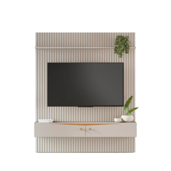 CONJUNTO PAINEL RISO 1820X2180X320MM - RIPADO C/ NICHO - TV 65 A 85