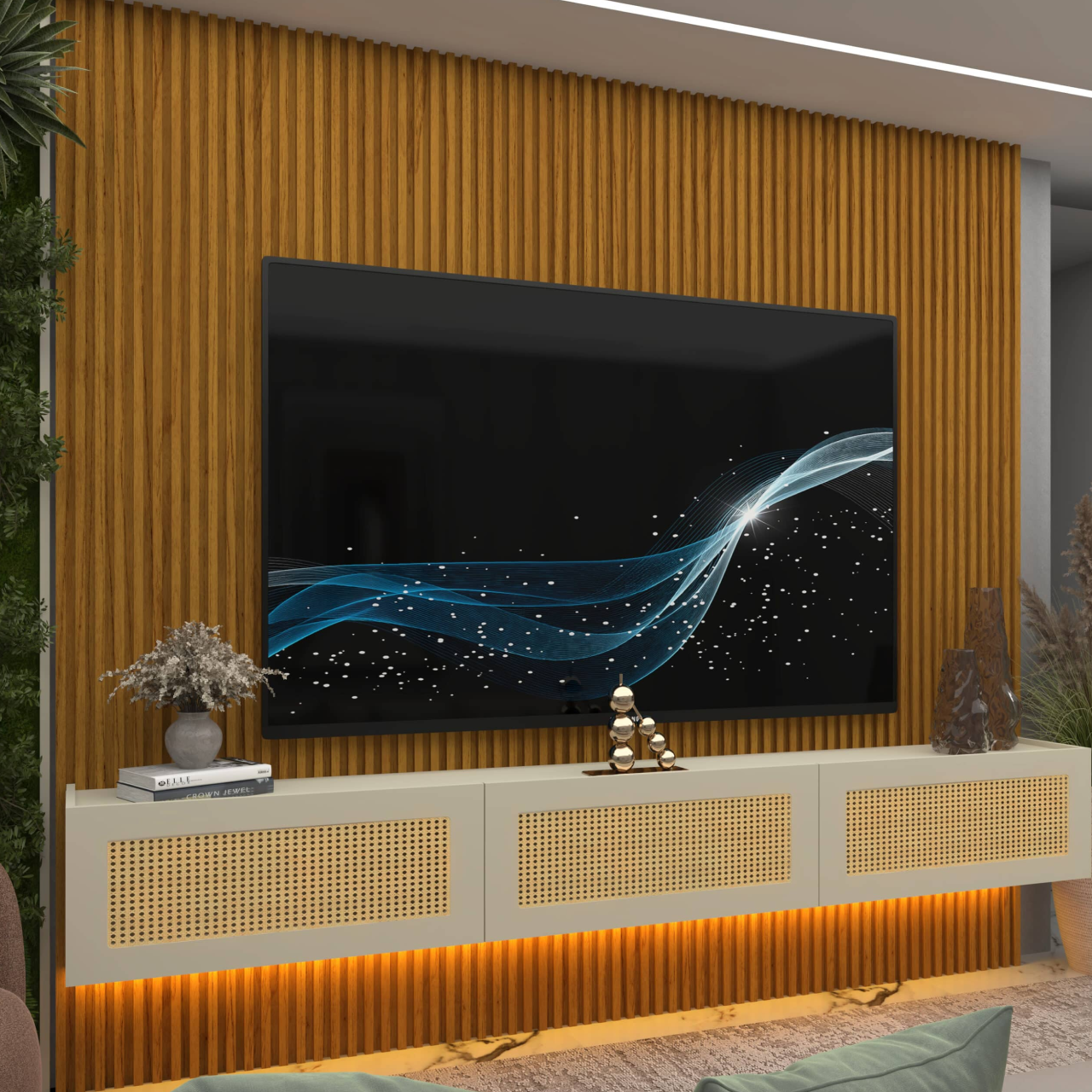 HOME REALCE NATIVE 3 PTS TELA - C/LED - 100% MDF - 2.50 X 2.22 X 0.32