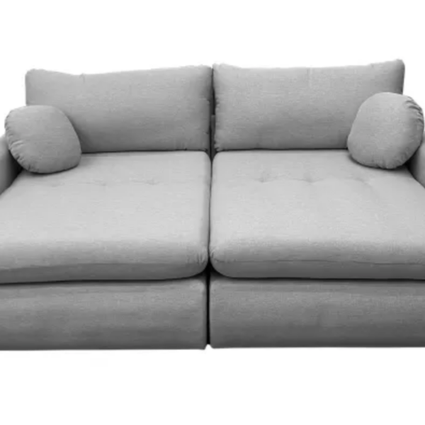 Alternative view of Sofá Cama Amaranto - 2.30m - Com 2 Almofadas - Linho Cinza