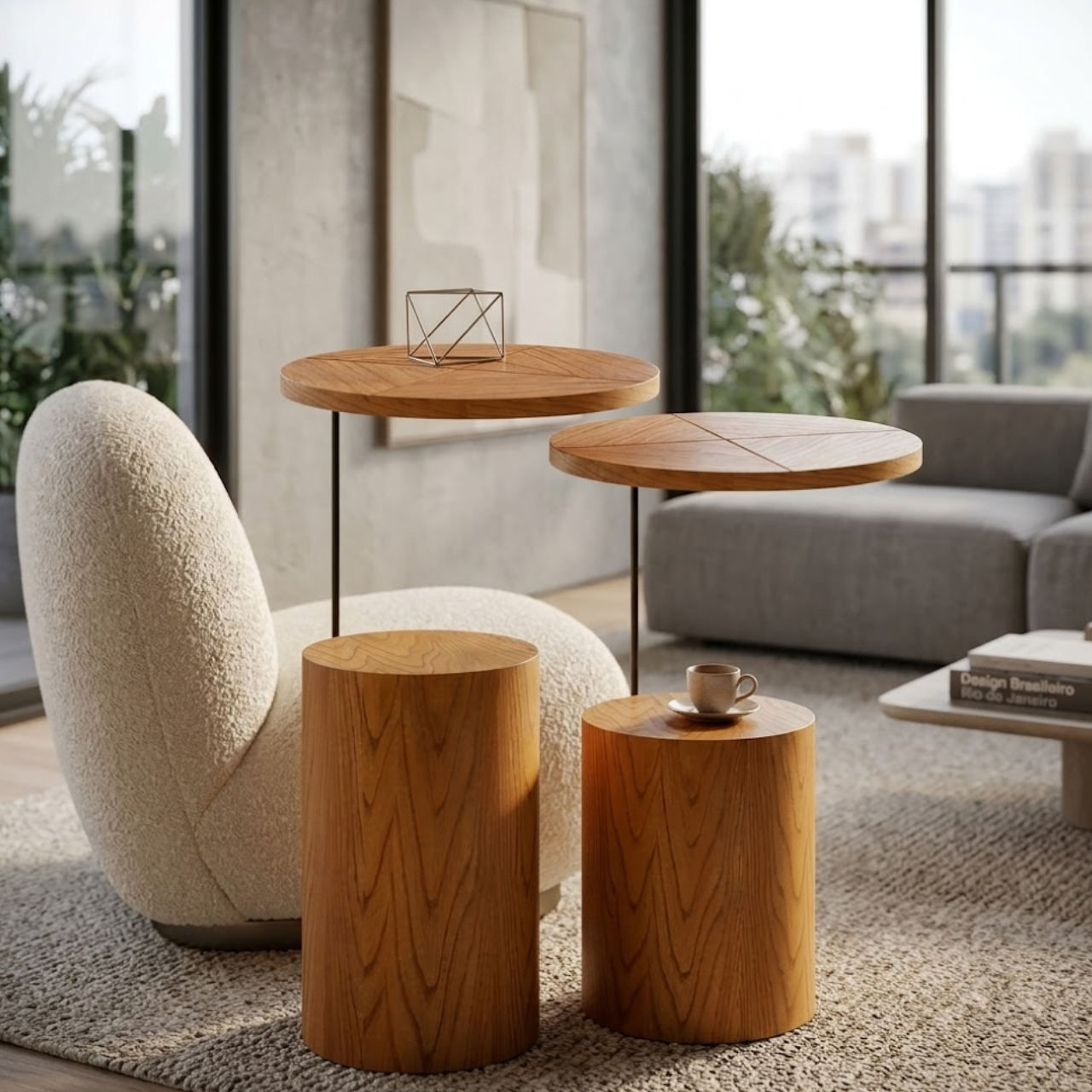 CONJUNTO MESA LIZ LATERAL M 60CM / G 70CM