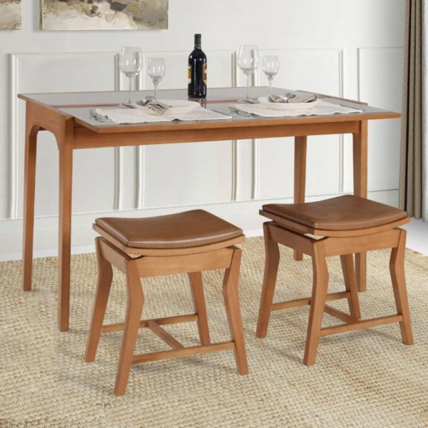 MESA APARADOR LOTUS 1200X530X780 - C/ VIDRO