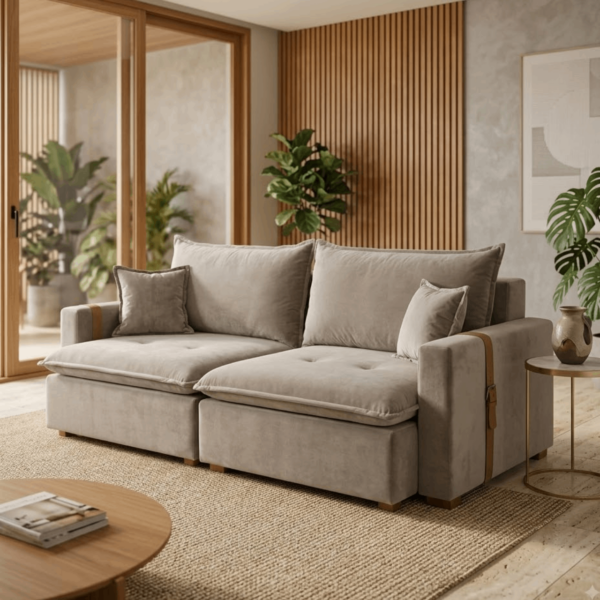 SOFA CAMA KYOTO MOD. 90 BR 10CM - MOLAS ENSACADAS - PILLOW DE 15CM