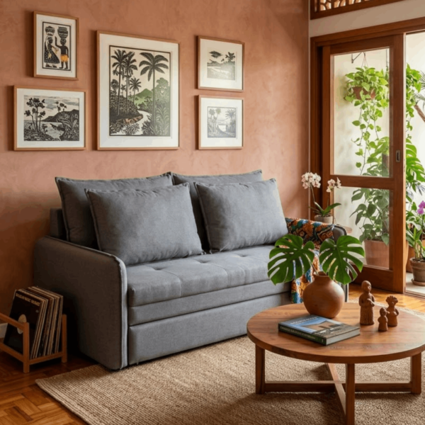 SOFA CAMA LIVING MARICA 3083 1.56M BR 10 - ESPUMA D28