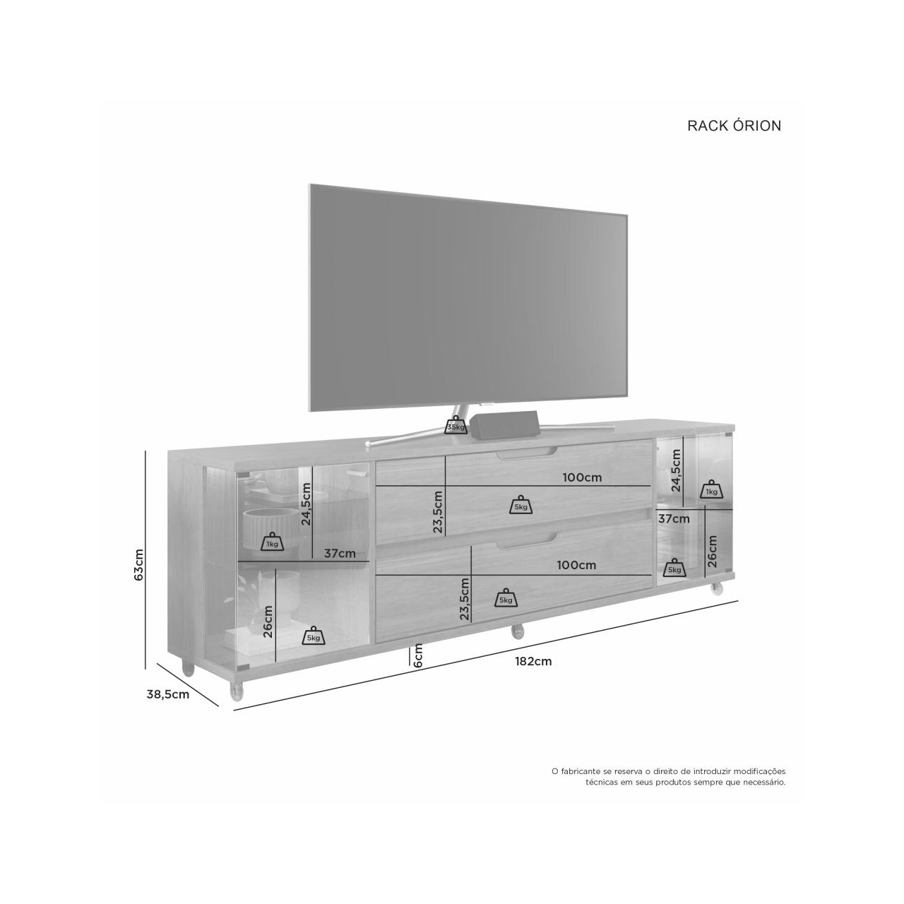 RACK ORION 2 PTS REFLECTA C/LED 2 GAV - 1.82 X 0.63 X 0.38